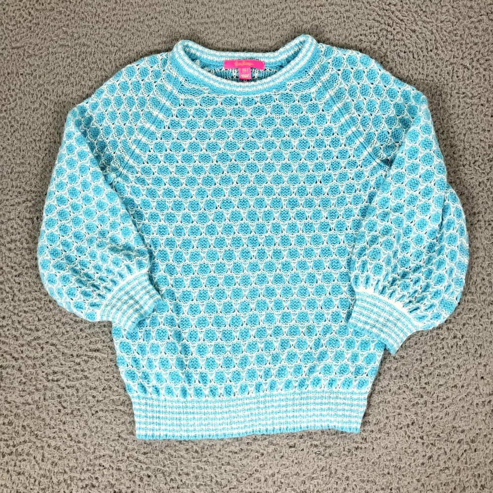 Lilly Pulitzer Sweater Womens XS Blue Knit Crew Neck Pullover Corabelle